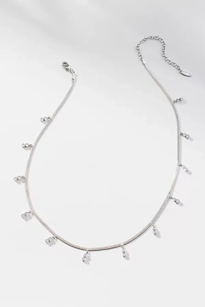 By Anthropologie Delicate Diamond Necklace In Silver