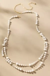 By Anthropologie Delicate Double-strand Pearl Necklace In White