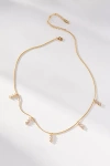 By Anthropologie Delicate Drippy Crystal Necklace In Gold