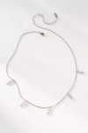 By Anthropologie Delicate Drippy Crystal Necklace In Silver