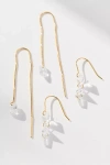 By Anthropologie Delicate Drippy Earrings, Set Of 2 In Gold