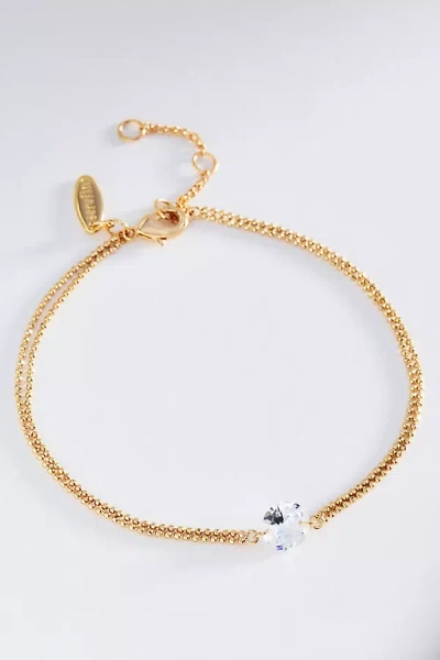 By Anthropologie Delicate Floating Crystal Bracelet In Gold