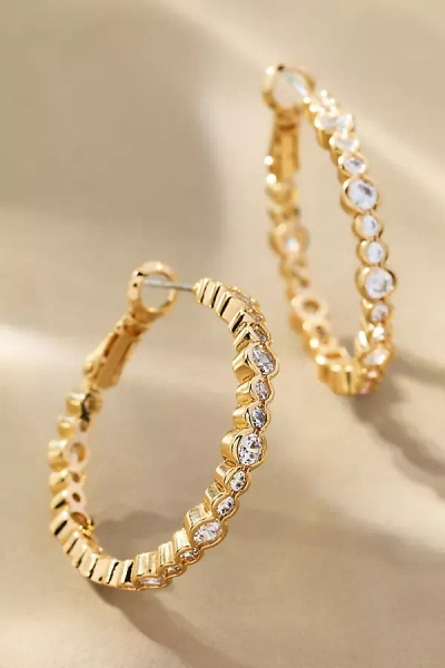 By Anthropologie Delicate Glitz Hoop Earrings In Gold