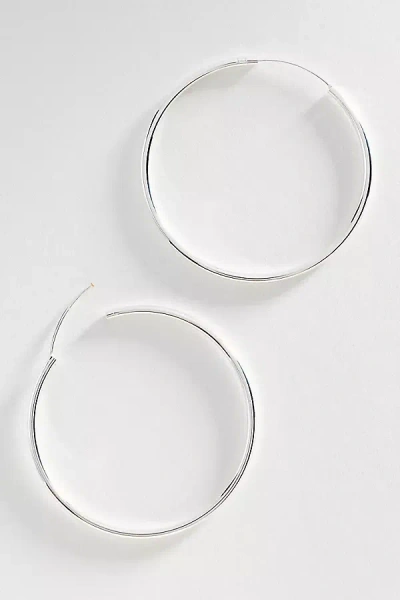By Anthropologie Delicate Grand Hoop Earrings In Silver