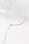 By Anthropologie Delicate Herringbone Y Necklace In Silver