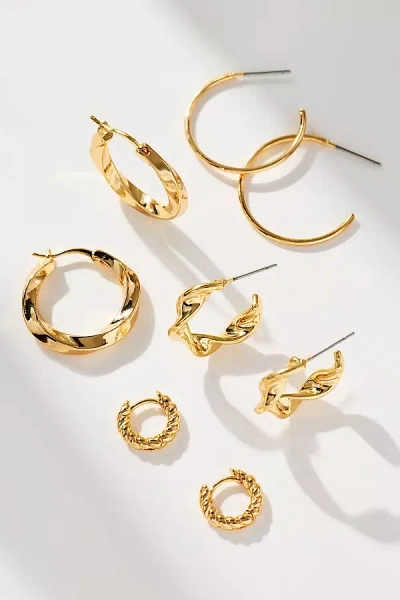 By Anthropologie Delicate Huggie Earrings, Set Of 4