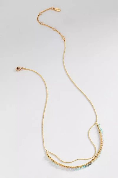 By Anthropologie Delicate Layered Beaded Necklace In Gold