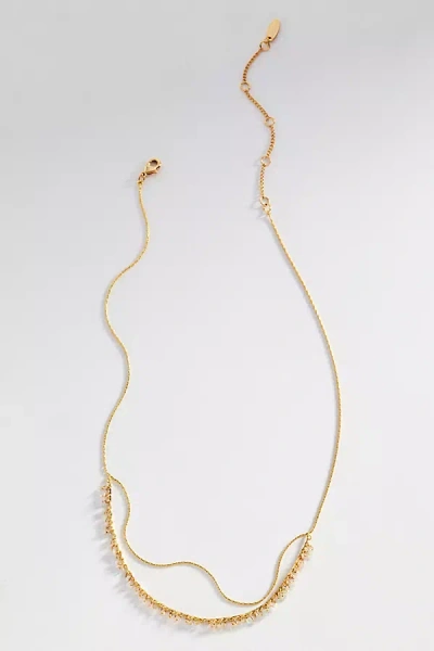 By Anthropologie Delicate Layered Beaded Necklace In Gold