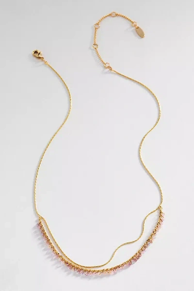 By Anthropologie Delicate Layered Beaded Necklace In Gold