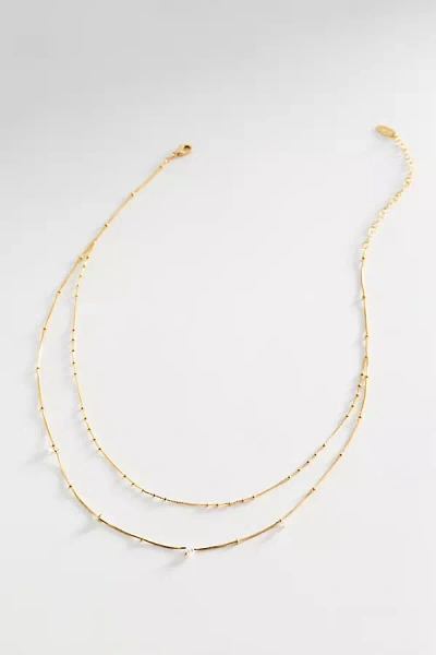 By Anthropologie Delicate Layered Crystal Necklace In Orange
