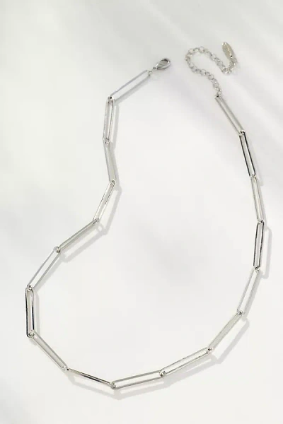 By Anthropologie Delicate Paperclip Necklace In Silver