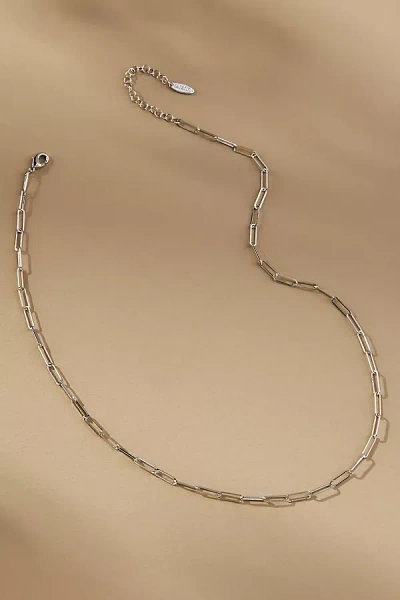 By Anthropologie Delicate Paperclip Necklace In Silver