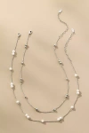 By Anthropologie Delicate Pearl Bead Necklaces, Set Of 2 In Silver