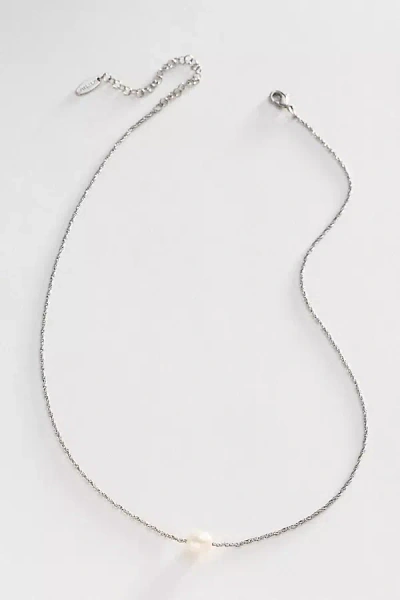 By Anthropologie Delicate Pearl Pendant Necklace In Metallic