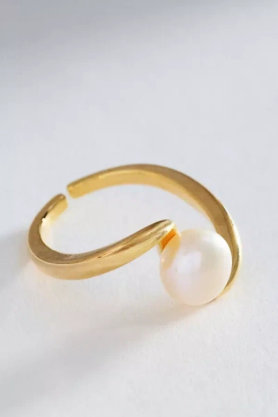 By Anthropologie Delicate Pearl Ring In Gold