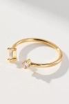 By Anthropologie Delicate Rectangular Crystal Ring In Gold