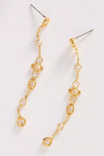 By Anthropologie Delicate Stone Drop Earrings In Gold