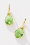 By Anthropologie Delicate Stone Drop Huggie Earrings In Green