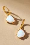 By Anthropologie Delicate Stone Drop Huggie Earrings In White