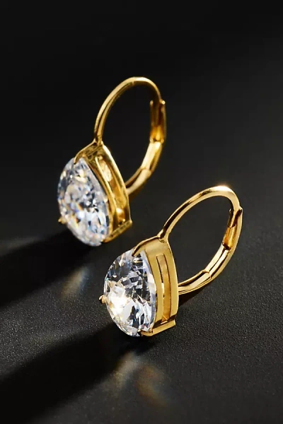 By Anthropologie Demi-fine Pear Crystal Earrings In Gold
