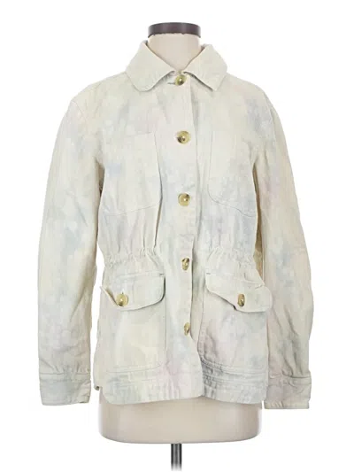 Pre-owned By Anthropologie Denim Jacket In Ivory