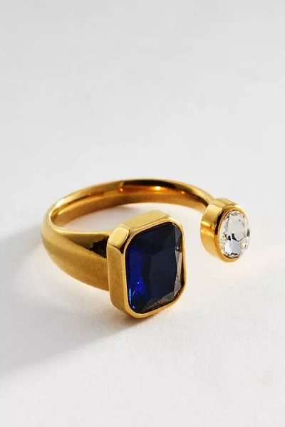 By Anthropologie Deux Crystal Open Ring In Gold