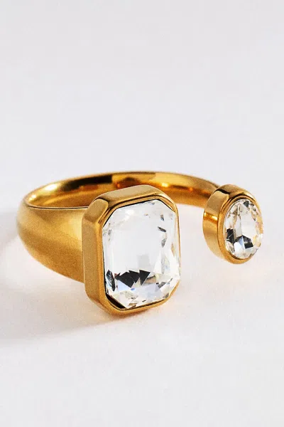 By Anthropologie Deux Crystal Open Ring In Multi