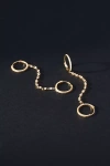 By Anthropologie Diamond Chain Double Huggie Hoop Earrings In Multicolor