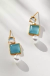 By Anthropologie Diamond Crystal Drop Earrings In Mint