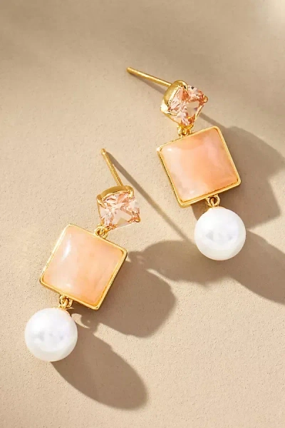 By Anthropologie Diamond Crystal Drop Earrings In Orange