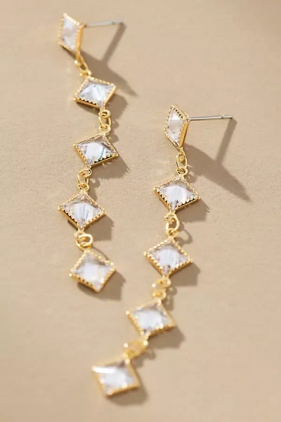 By Anthropologie Diamond Drop Earrings In Transparent