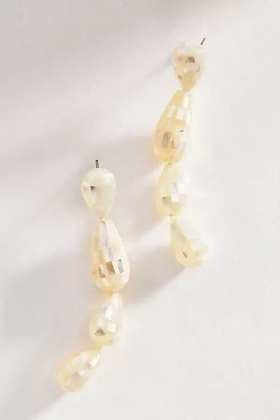 By Anthropologie Disco Shell Drop Earrings In Metallic