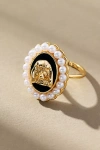 By Anthropologie Dog Cameo Cocktail Ring In Gold