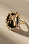 By Anthropologie Dog Cameo Cocktail Ring In Gold