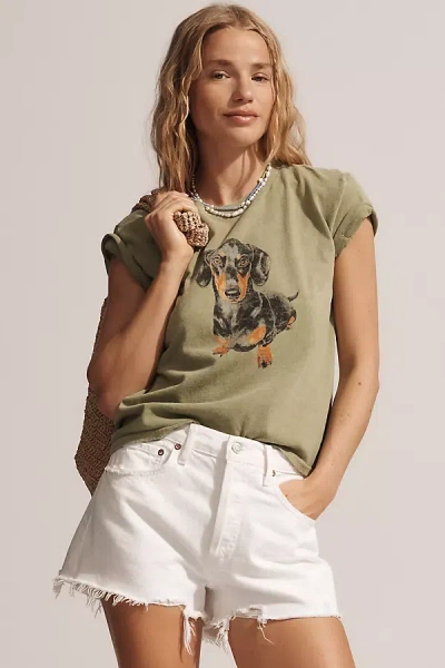 By Anthropologie Dog Icon Baby Tee In Green