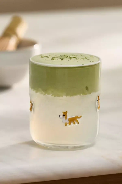 By Anthropologie Dog Icon Juice Glass In Green