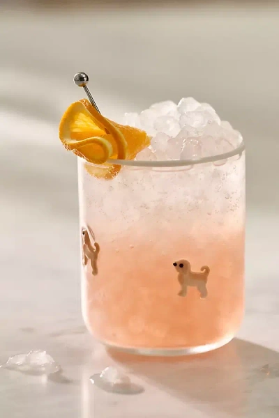 By Anthropologie Dog Icon Juice Glass In Pink