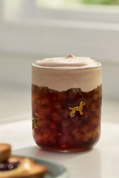 By Anthropologie Dog Icon Juice Glass In Burgundy