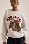 By Anthropologie Dogs Graphic Sweatshirt In Gray