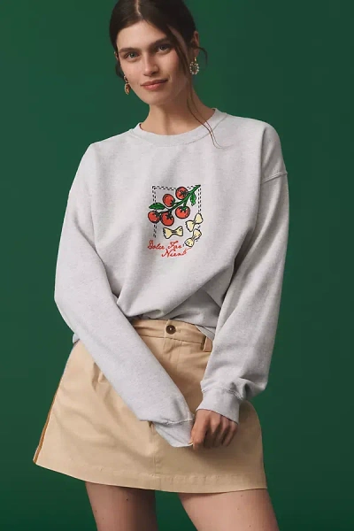By Anthropologie Dolce Far Niente Graphic Sweatshirt In Grey