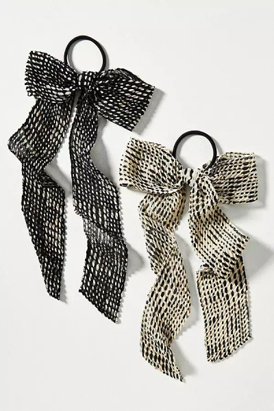 By Anthropologie Dotted Animal Hair Bow In Black