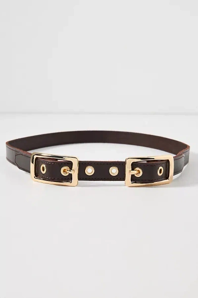 By Anthropologie Double Buckle Belt In Brown