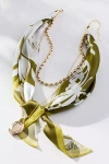 By Anthropologie Double-chain Charmed Scarf Necklace In Green