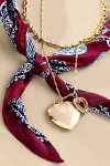 By Anthropologie Double-chain Charmed Scarf Necklace In Purple