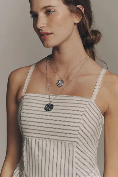 By Anthropologie Double Layer Coin Pendant Necklace In Metallic