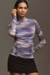 By Anthropologie Double-layer Mesh Top In Multi