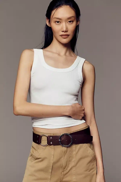 By Anthropologie Double O-ring Belt In Burgundy