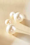 By Anthropologie Double Pearl Drop Earrings In White