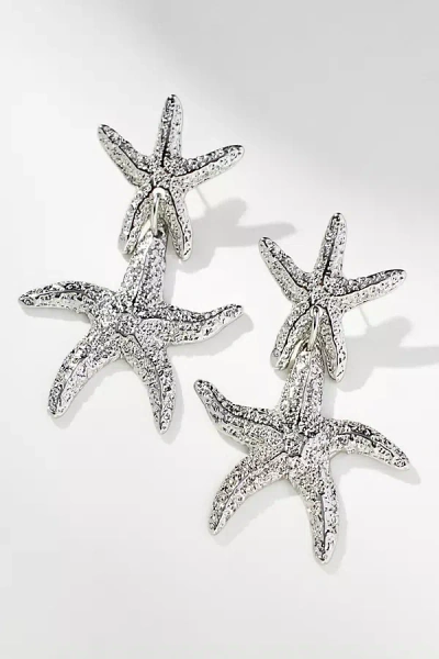 By Anthropologie Double Starfish Drop Earrings In Neutral