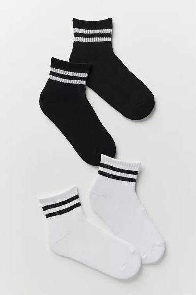 By Anthropologie Double Stripe Sporty Socks, Set Of 2 In White
